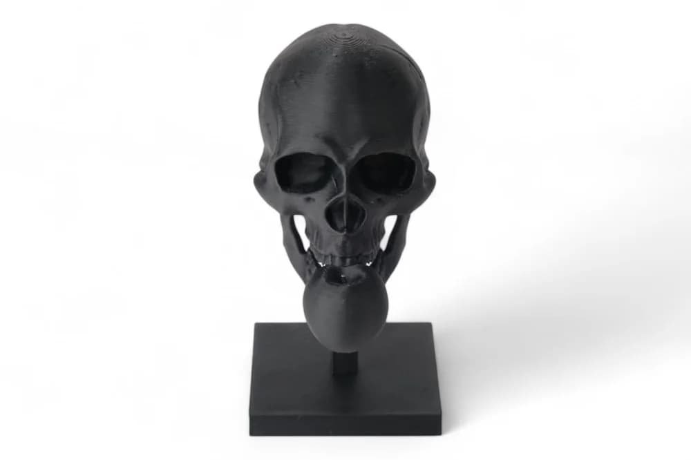 Black Skull Sculpture