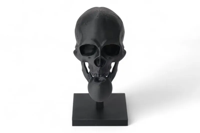 Black Skull Sculpture