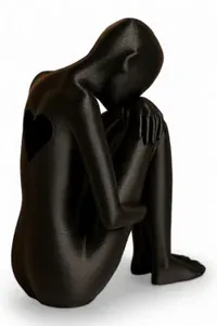 Minimalist Black Sculpture - Küçük görsel 1