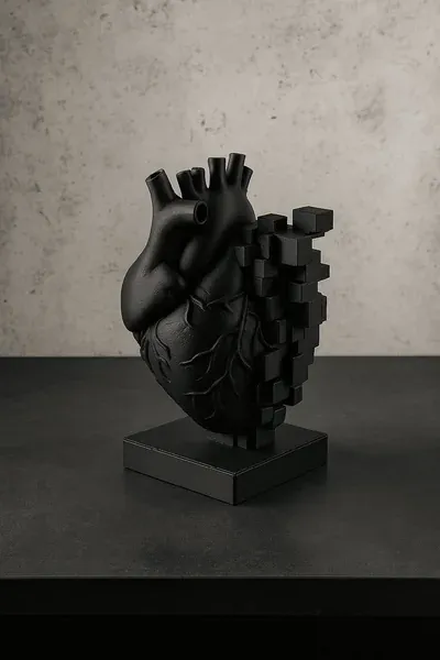 Pixel Heart Sculpture - 1