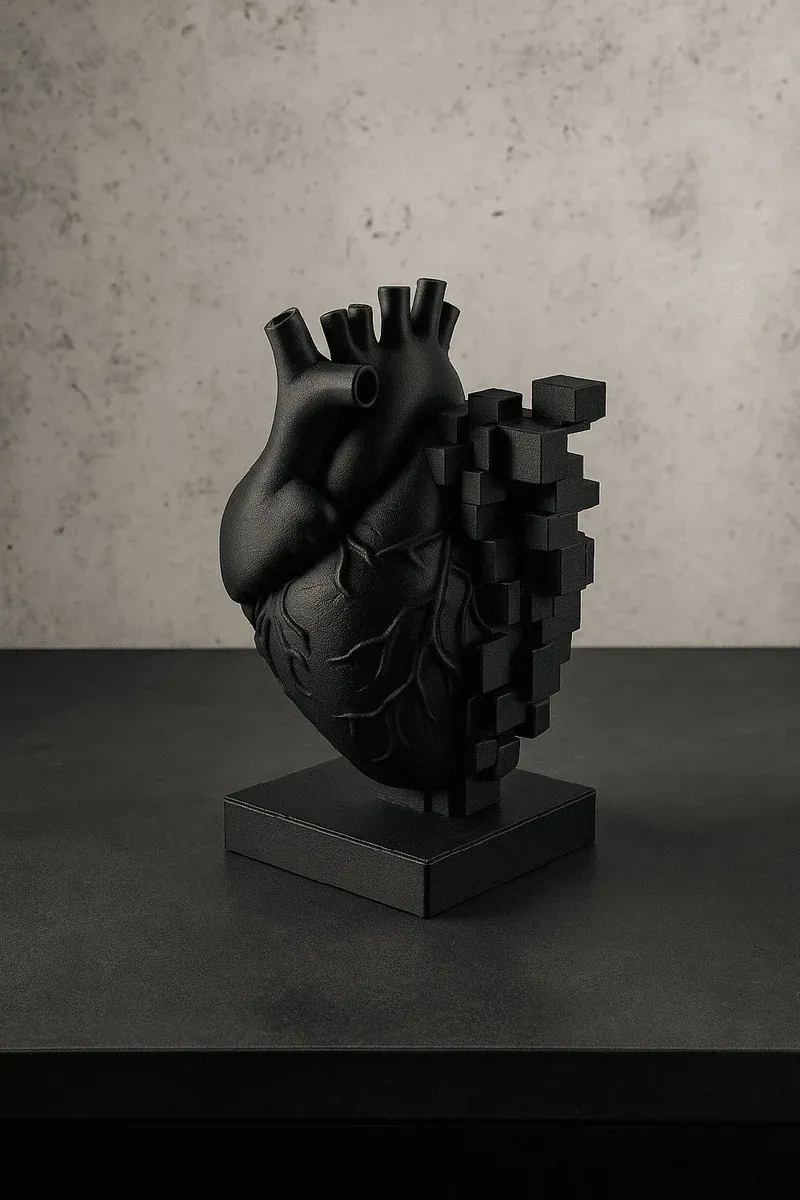 Pixel Heart Sculpture - 1